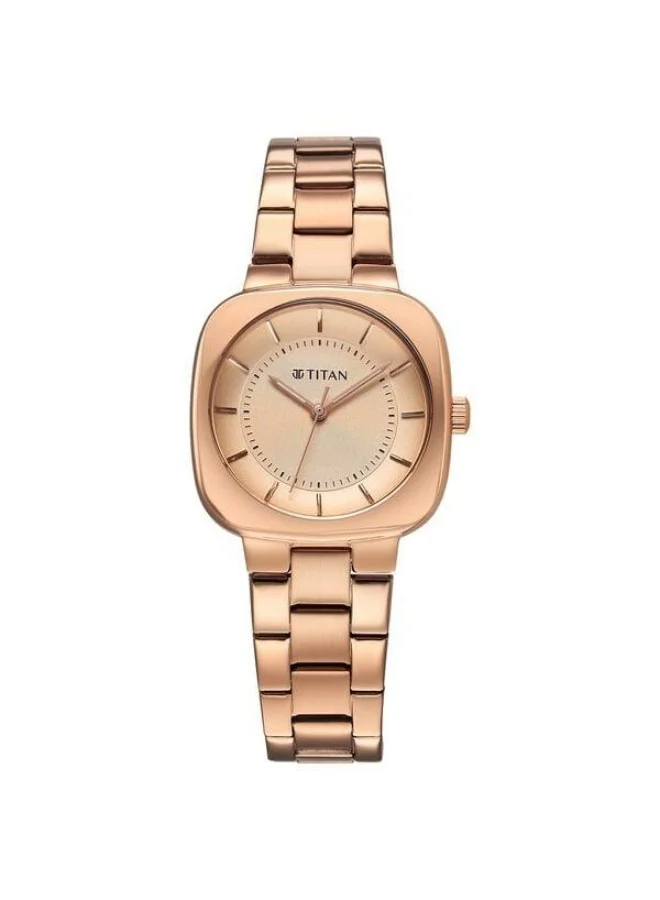 TITAN Horizon Quartz Analog Rose Gold Dial Rose Gold Stainless Steel Strap Watch for Women - 95296WM01