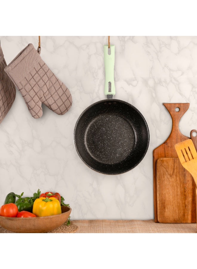 NIRLEP NutriHealth Pro 24cm Induction Deep Fry Pan | Silver Ion Coating, Induction Compatible, Metal Spoon Friendly, Heavy Duty Handles With Soft Touch Finish  - Image 5