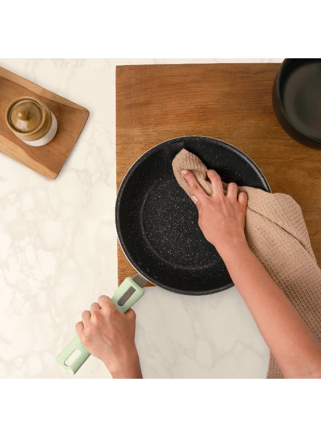 NIRLEP NutriHealth Pro 24cm Induction Deep Fry Pan | Silver Ion Coating, Induction Compatible, Metal Spoon Friendly, Heavy Duty Handles With Soft Touch Finish  - Image 4