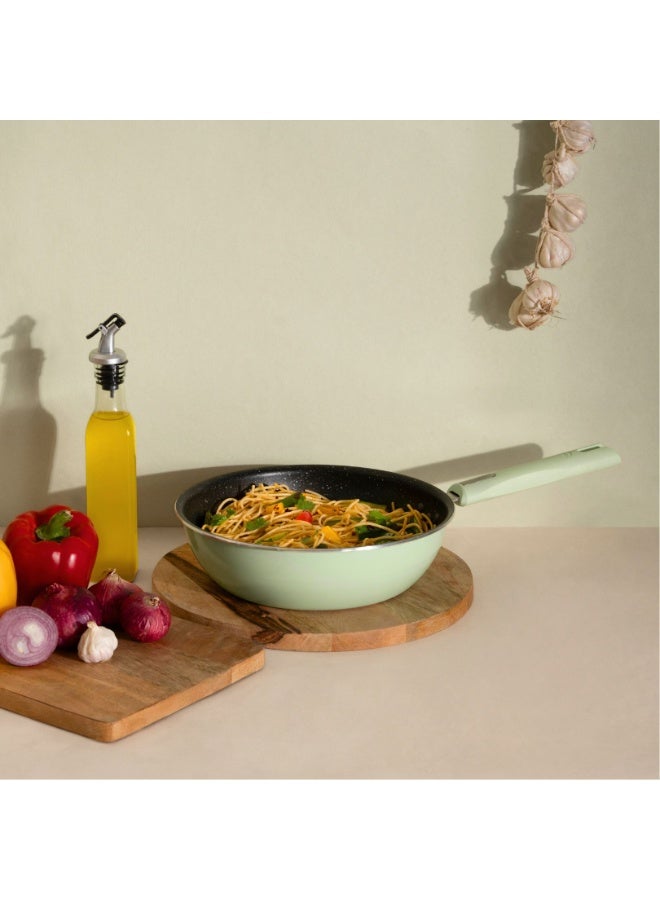 NIRLEP NutriHealth Pro 24cm Induction Deep Fry Pan | Silver Ion Coating, Induction Compatible, Metal Spoon Friendly, Heavy Duty Handles With Soft Touch Finish  - Image 1