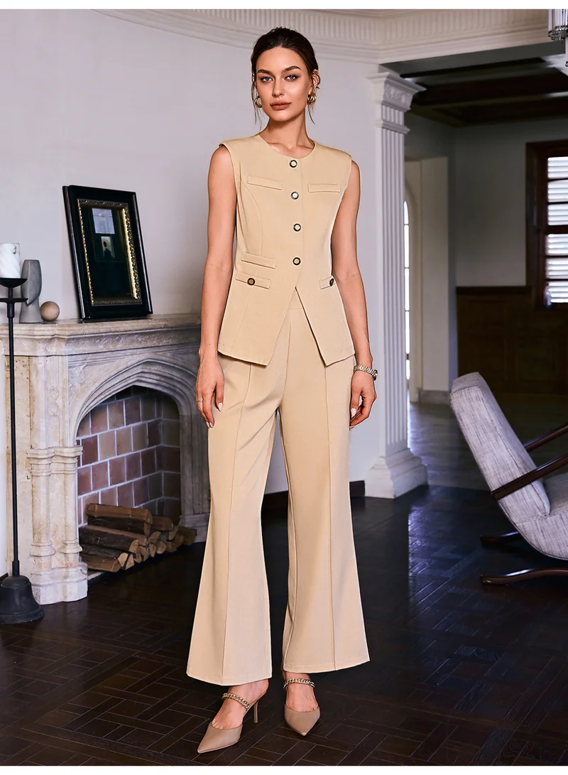 SIMPLEE Women's 2-Piece Outfit Set - Matching Top & Pants for Stylish Look