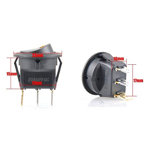 CentIoT - Round Rocker 12V 16A ON-OFF SPST Switch for Auto/Car/Boat - with indicator (RED DOT) - Image 4