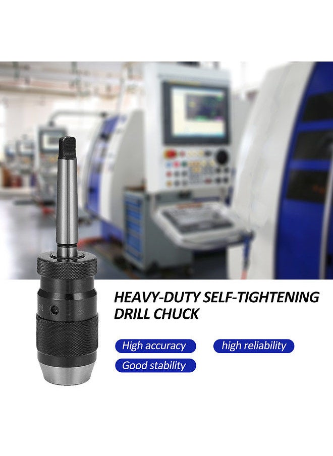 Generic - Heavy-duty Self-tightening Drill Chuck with Handle Integrated Quick Change Keyless Chuck MT-B16 1-16mm Clamping Range B16 MT2 Self-Tighten for Lathe Drill Chuck - Image 1