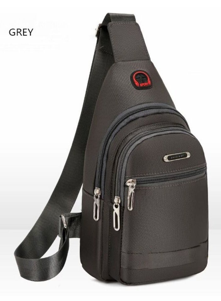 MYK MYK Waterproof Oxford cloth Messenger Bag Sling Bag for Men & Women Crossbody Small Shoulder Chest Anti Theft Travel Personal Pocket Bag Casual Backpack (GREY)  - Image 1