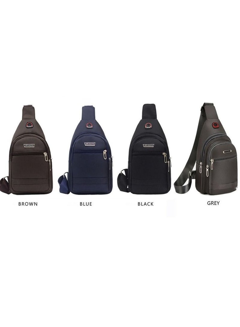 MYK MYK Waterproof Oxford cloth Messenger Bag Sling Bag for Men & Women Crossbody Small Shoulder Chest Anti Theft Travel Personal Pocket Bag Casual Backpack (GREY)  - Image 2
