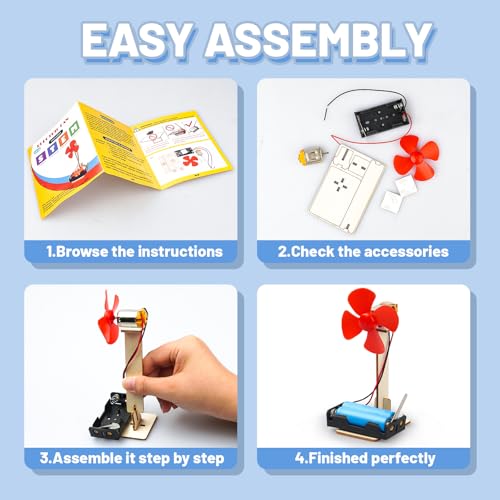 Yutin 6 STEM Science Kits for Kids Age 812 STEM Building Toys for 810 Year Girls Boys Wood Crafts Electric Fan Experiments Activities Circuit Projects Bulk Gifts for Kids Classroom Party Favors - Image 5