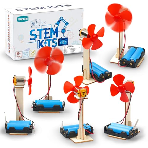Yutin 6 STEM Science Kits for Kids Age 812 STEM Building Toys for 810 Year Girls Boys Wood Crafts Electric Fan Experiments Activities Circuit Projects Bulk Gifts for Kids Classroom Party Favors - Image 1