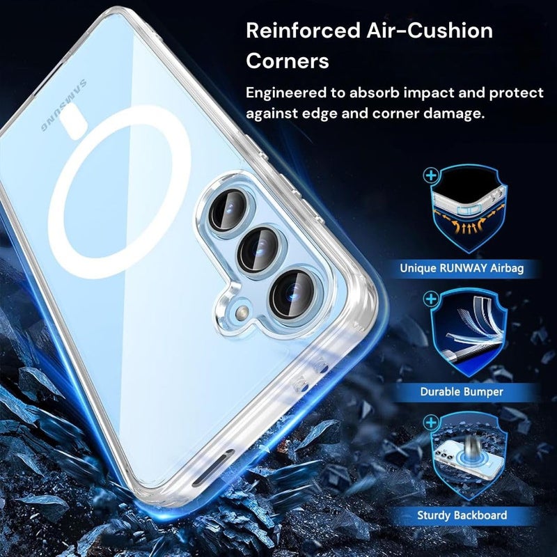 ShieldTech Back Cover Case + Screen Protector for Samsung Galaxy S24 FE 5G | Mag-Safe Compatible | Transparent Back Cover Case for Samsung Galaxy S 24 FE 5G / S24FE 5G | TPU Transparent Case Cover - Image 5