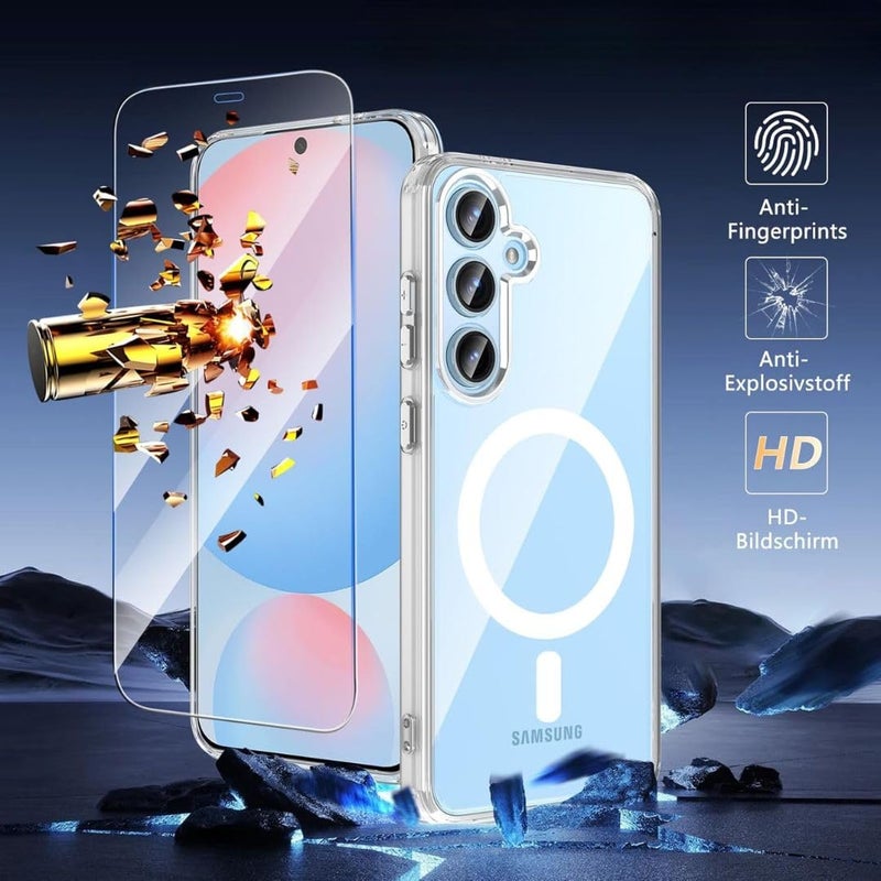 ShieldTech Back Cover Case + Screen Protector for Samsung Galaxy S24 FE 5G | Mag-Safe Compatible | Transparent Back Cover Case for Samsung Galaxy S 24 FE 5G / S24FE 5G | TPU Transparent Case Cover - Image 2