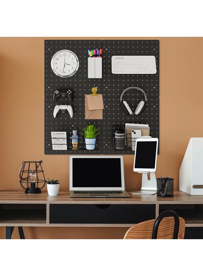 FZK Peg Board, 25pcs PegBoard Wall Organizer, Includes 4 Black Pegboard and Accessories, Plastic PegBoard for Room, Office, Game Room, Kitchen and Bathroom - Image 2