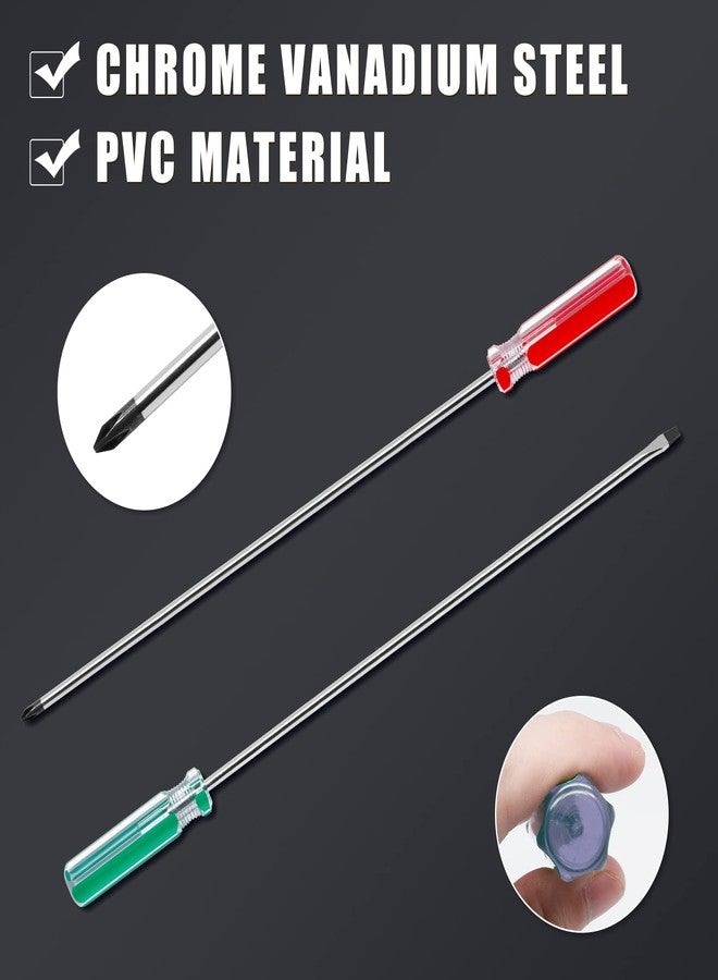 Rierdge 2 PCS Magnetic Screwdriver Set, Magnetic 6mm Phillips and Flat Head Tips Screwdriver with 12” Steel Shaft for Repair Home Improvement - Image 4
