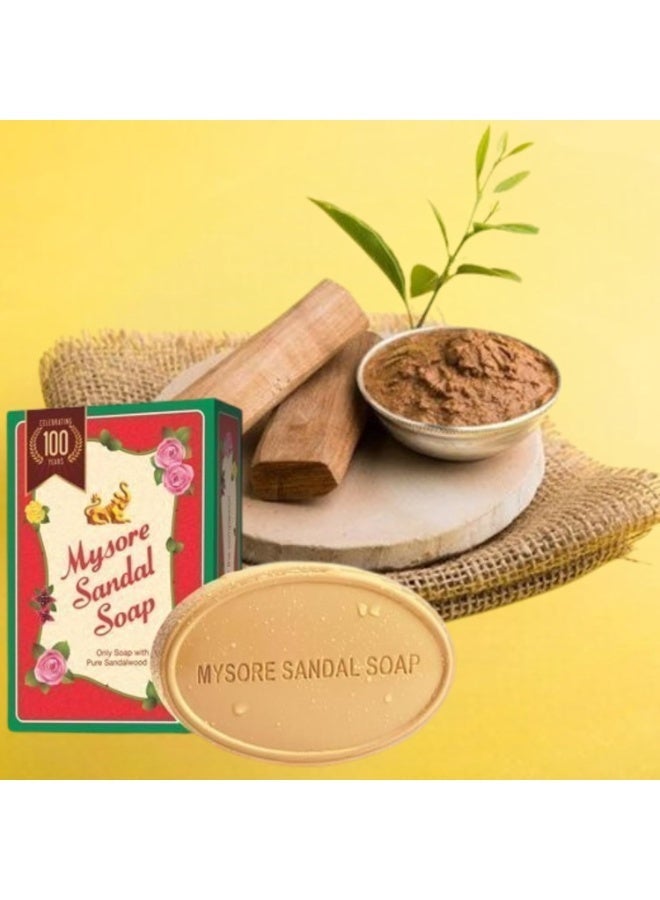 مايسور صندل صابون "مايسور صندل" (Mysore Sandal) - الصابون الوحيد المحتوي على زيت خشب الصندل النقي - 225 جم (عبوة من 3 قطع، وزن كل قطعة 75 جم) - الصابون الوحيد المحتوي على زيت خشب الصندل النقي. - Image 4