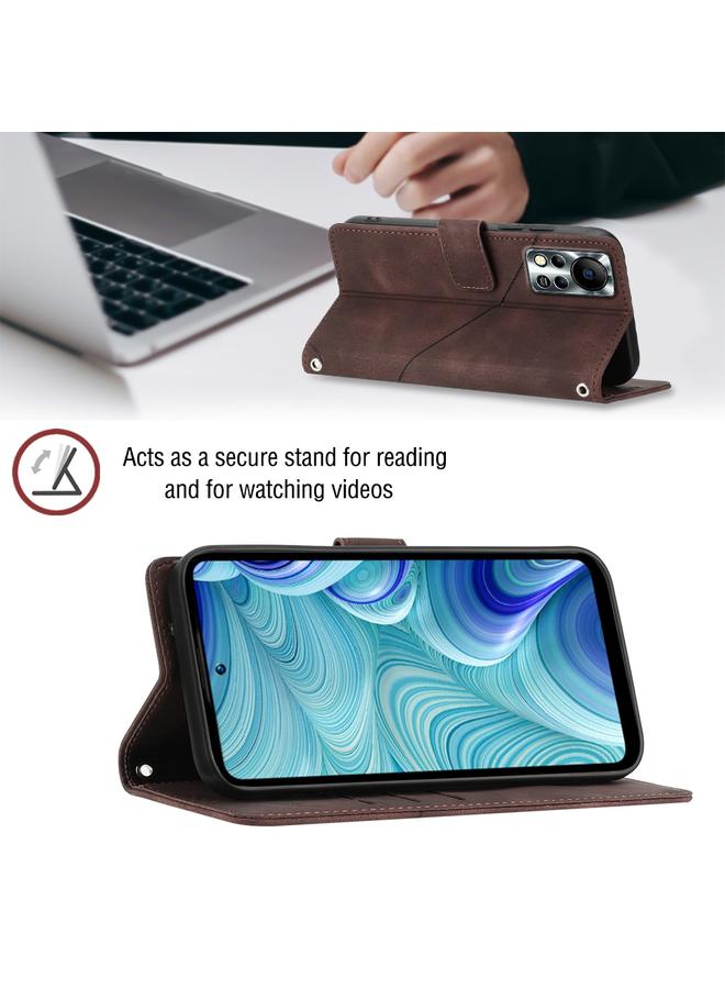 اس-توب جراب لهاتف Infinix Hot 11s NFC X6812B مصنوع من الجلد المنقوش بملمس ناعم - Image 5