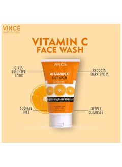 VINCE Vitamin C Face Wash – Deep Cleanses, Brightens, and Moisturizes Skin – Fades Dark Spots, Sunspots & Blemishes – Removes Dirt, Impurities, and Reveals Radiant, Even-Toned Skin, 120ml  - Image 4