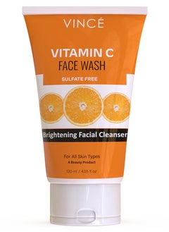 VINCE Vitamin C Face Wash – Deep Cleanses, Brightens, and Moisturizes Skin – Fades Dark Spots, Sunspots & Blemishes – Removes Dirt, Impurities, and Reveals Radiant, Even-Toned Skin, 120ml  - Image 1