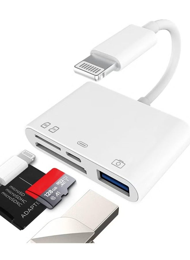 PULUZ Camera Micro SD TF Memory Card Reader Lightning Male to USB3.0 Female Adapter OTG Cable for Apple iPhone 11 12 Mini max pro xs xr x se2 7 8plus Ipad air A Connector Flash Stick Drive Splitter  - Image 1