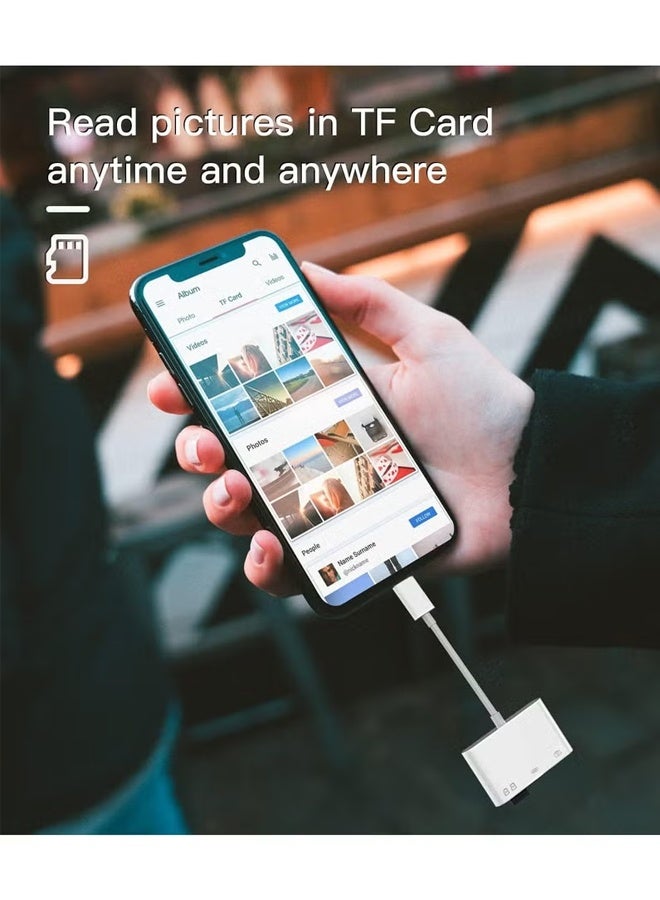 PULUZ Camera Micro SD TF Memory Card Reader Lightning Male to USB3.0 Female Adapter OTG Cable for Apple iPhone 11 12 Mini max pro xs xr x se2 7 8plus Ipad air A Connector Flash Stick Drive Splitter  - Image 3