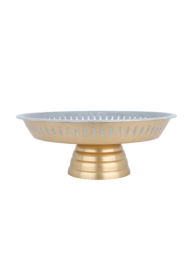 السيف  حامل تقديم من الفولاذ بقاعدة دائرية مقاس 26 × 26 × 9 سم باللون الذهبي - Image 1