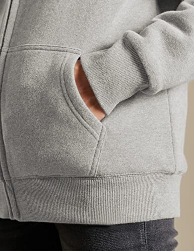 Yeokou Women's Casual Full Zip Up Sherpa Lined Hoodie Sweatshirt Jacket Coat (XS, Light Grey) - Image 5