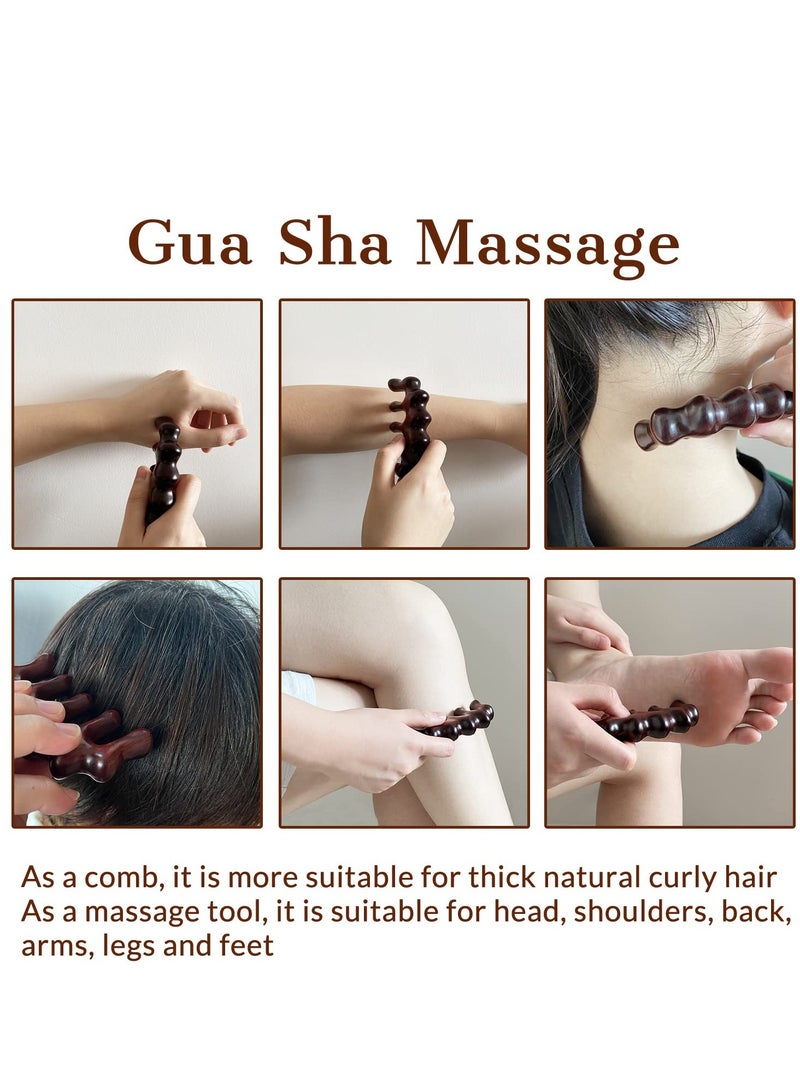 Excefore Wooden Massage Comb, for Head Scalp, Facial, Body Massage Natural Sandalwood Massager Acupressure Tools Gift for Women Men - Image 4