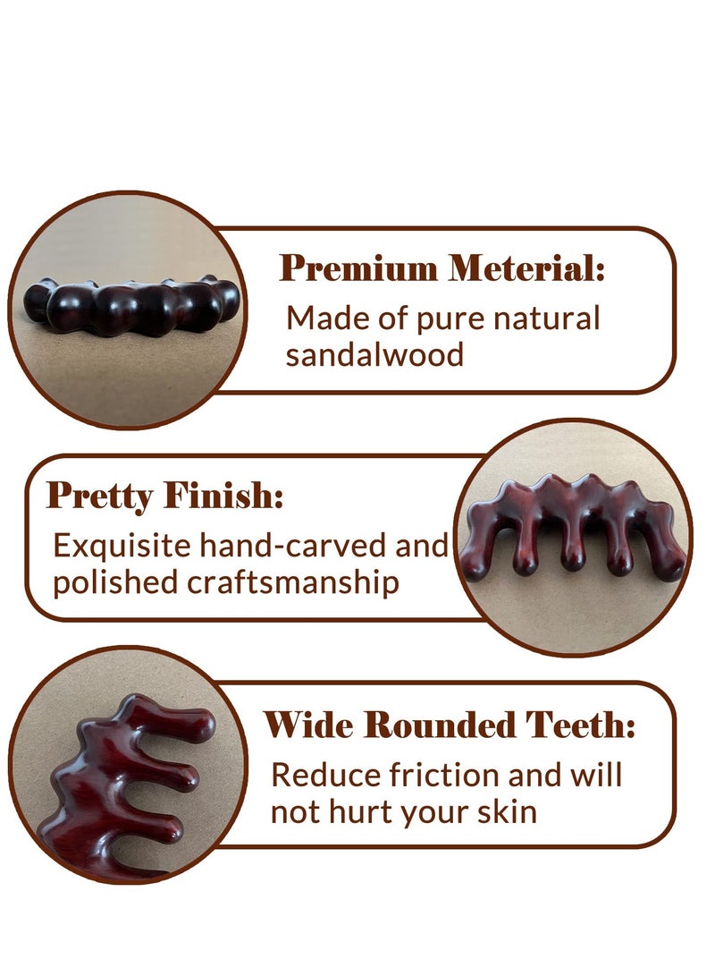 Excefore Wooden Massage Comb, for Head Scalp, Facial, Body Massage Natural Sandalwood Massager Acupressure Tools Gift for Women Men - Image 3