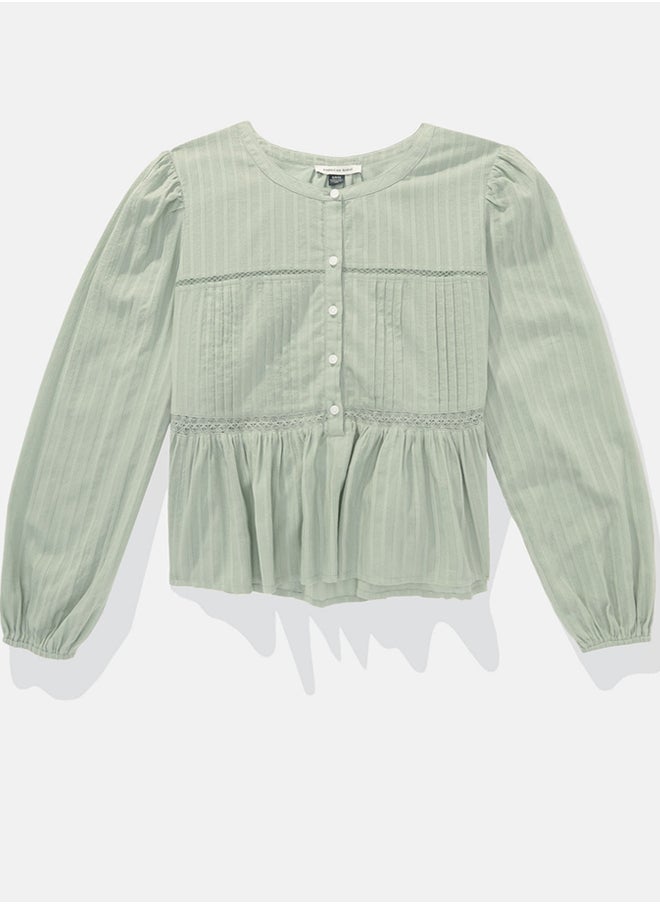 American Eagle Babydoll Balloon Sleeve Blouse  - Image 4