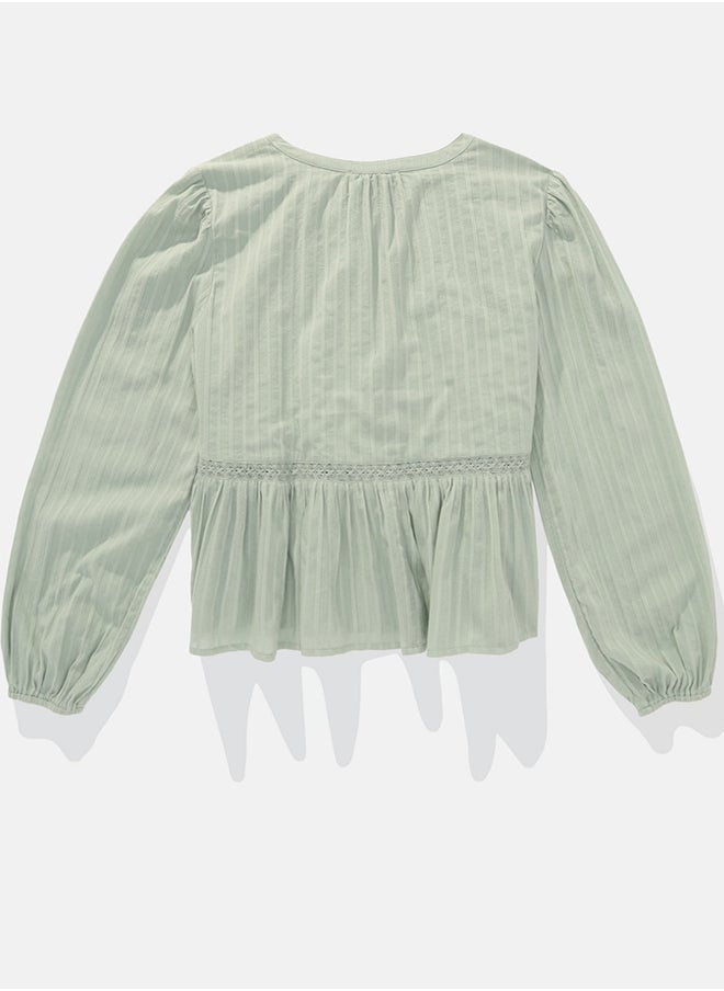 American Eagle Babydoll Balloon Sleeve Blouse  - Image 3