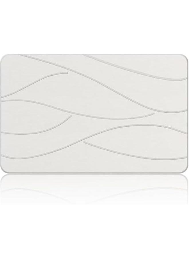 HOOKOR Stone Bath Mat for Bathroom,Diatomite Bath Stone Mat Super Absorbent Quick Drying，Non-Slip Stone Bath Mat for Bathroom Shower, Super Absorbent Shower Sone Mat (02 Light Grey)  - Image 1