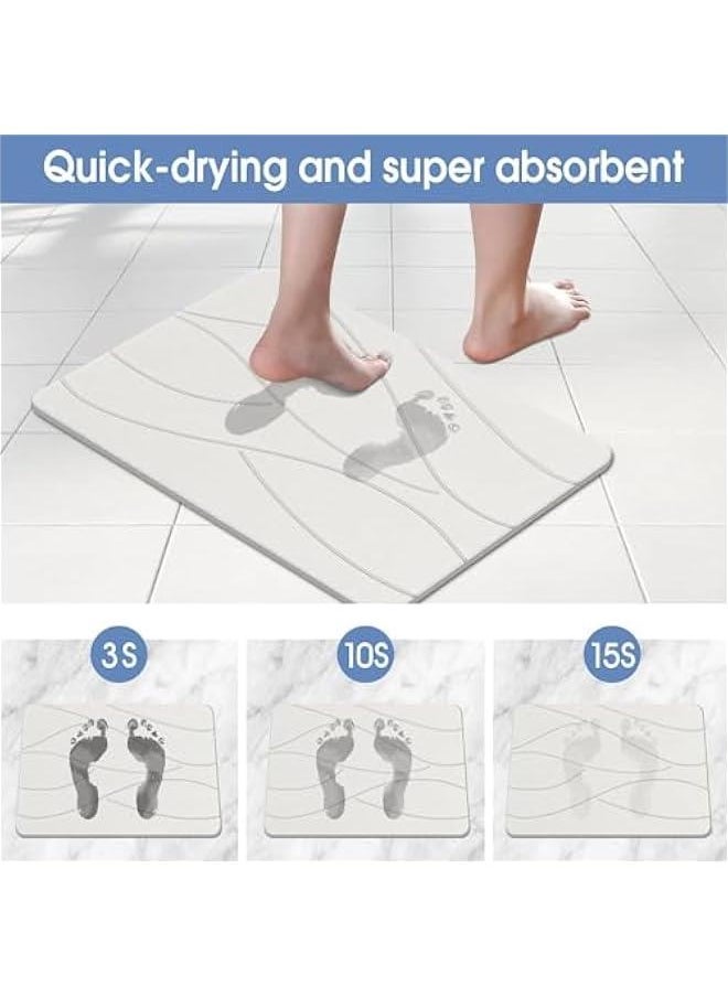 HOOKOR Stone Bath Mat for Bathroom,Diatomite Bath Stone Mat Super Absorbent Quick Drying，Non-Slip Stone Bath Mat for Bathroom Shower, Super Absorbent Shower Sone Mat (02 Light Grey)  - Image 3