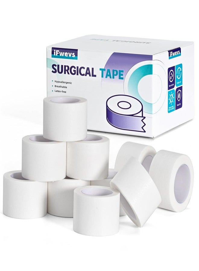 iFwevs Paper Medical Tape 10 Rolls - 1" x 10 Yards Latex-Free & Hypoallergenic Soft Paper Surgical Tape, Applicable to Surgical Tape for Skin, Dressings, Wound First Aid Tape - Image 1