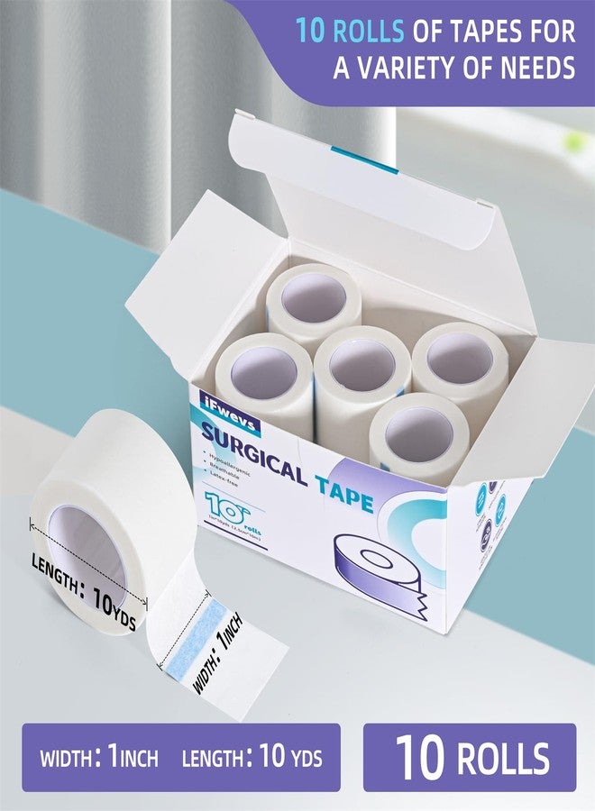 iFwevs Paper Medical Tape 10 Rolls - 1" x 10 Yards Latex-Free & Hypoallergenic Soft Paper Surgical Tape, Applicable to Surgical Tape for Skin, Dressings, Wound First Aid Tape - Image 3