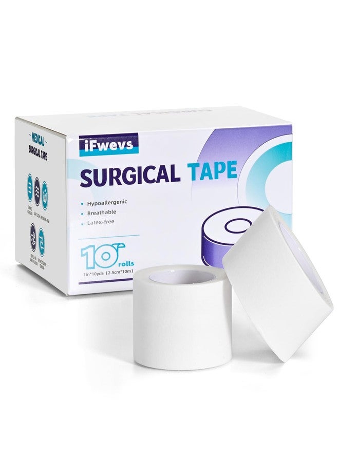 iFwevs Paper Medical Tape 10 Rolls - 1" x 10 Yards Latex-Free & Hypoallergenic Soft Paper Surgical Tape, Applicable to Surgical Tape for Skin, Dressings, Wound First Aid Tape - Image 2