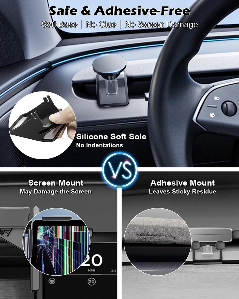 CloudValley Magnetic Phone Mount for Tesla Model 3 Highland Model Y Juniper, Strong Grip, 360Â° Adjustable, Dashboard Car Holder 2025, Compatible with iPhone MagSafe 17/16/15/14/13/12 - Image 5