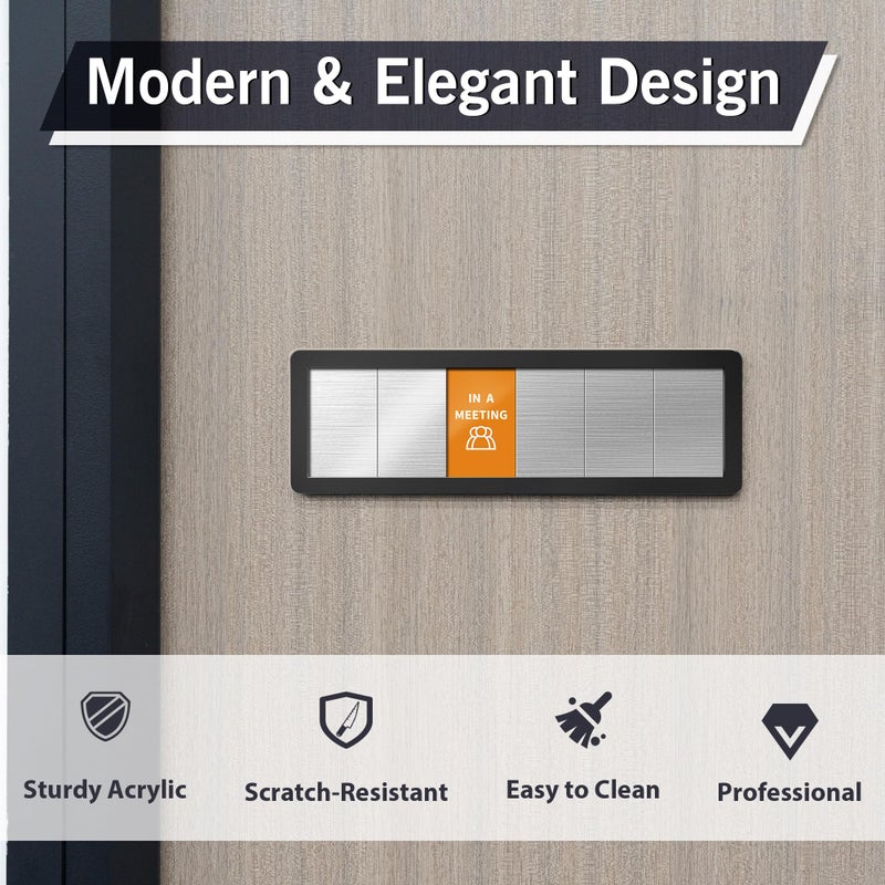 EliteSign Office Door Signs-Meeting in Progress Door Sign with 6 Options, Do Not Disturb, In a Meeting, Out of Office, Please Knock, Working from Home, Back Soon, Business Privacy Sign Shows the Status of the Person Inside the Room - Image 4