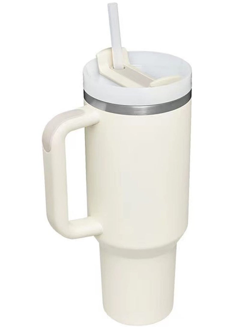 كابتن تيك 40oz Insulated Mug with Handle and Straw Lid Reusable Vacuum Mug Leak Proof Lid - Image 1