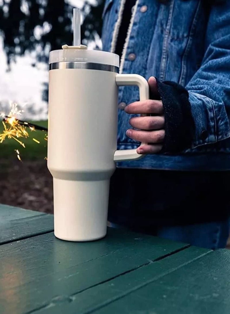 كابتن تيك 40oz Insulated Mug with Handle and Straw Lid Reusable Vacuum Mug Leak Proof Lid - Image 5