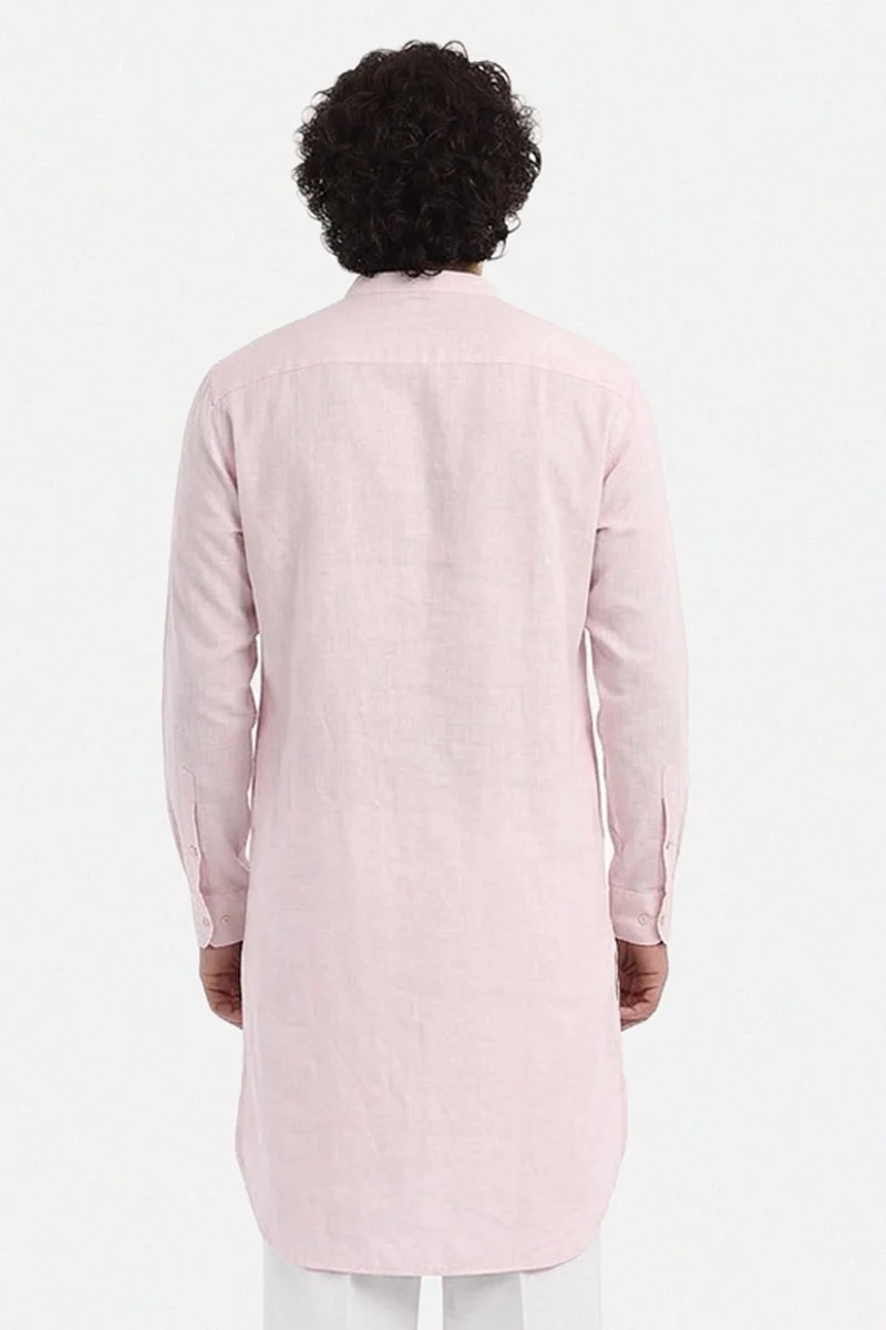 سنيتش Pastel Pink Solid Long Sleeve Regular Fit Shirt