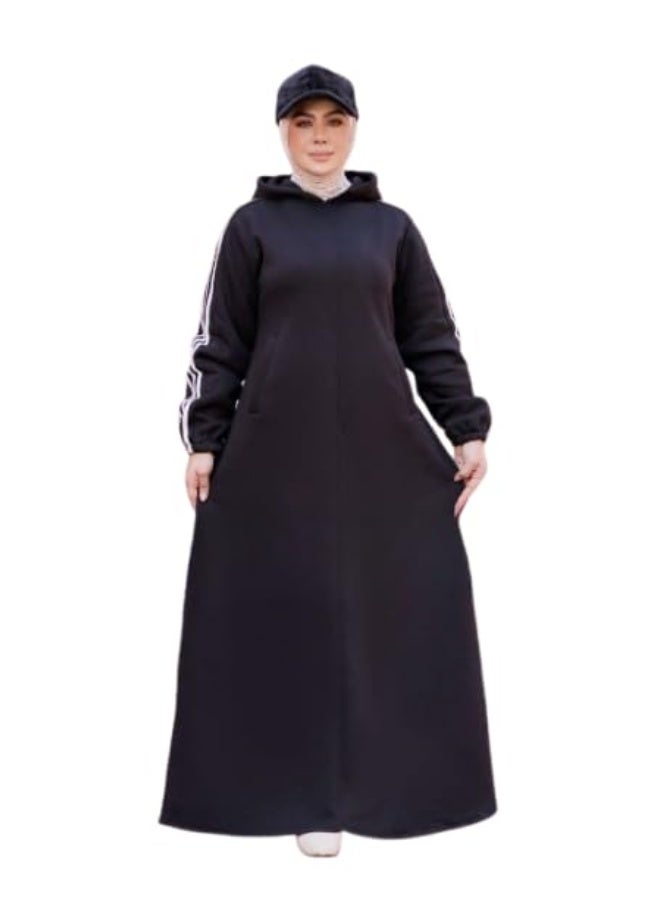 Women's winter hoodie, cotton, anti-pilling, Melton style - modest and stylish casual design - soft and comfortable for everyday wear - Size 1 (60-85 kg) & Size 2 (85-120 kg) - Image 1