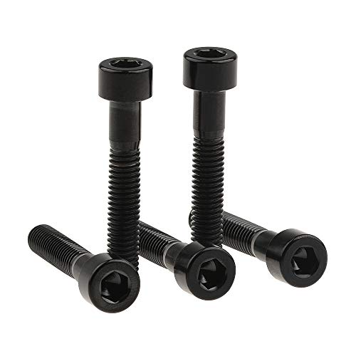Wanyifa Titanium Ti M6x35mm Black Bolts Allen Head for Bicycle Headset Screws Pack of 5 (Black) - Image 1