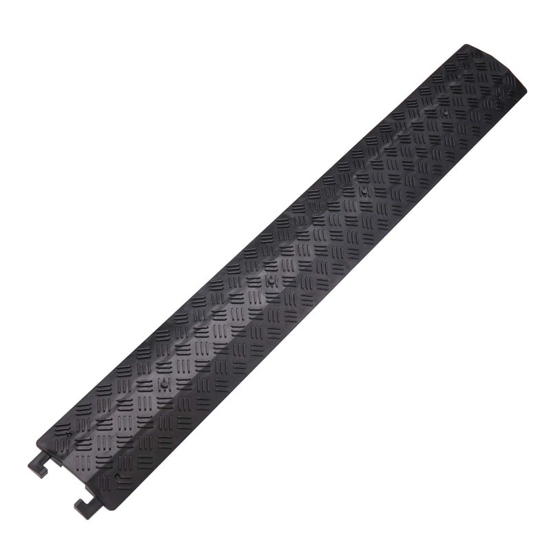 Anbotek - Small 1 Piece - Floor Cord Cover Cord Protector Drop Over Drop Trak Cable Ramp for Office Warehouse - Black - Image 1