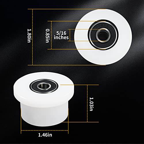 Vsttar Qty.4 Machined Wheels/Rollers Compatible Total Gym Replacement, Fits Models 1000,1100,1400,1500,1600,1700,1800,1900,Achiever,Force,Gold,Max,Platinum,Platinum Plus,Pro,Supra, Supreme,Ultima,Ultra,XLI - Image 4