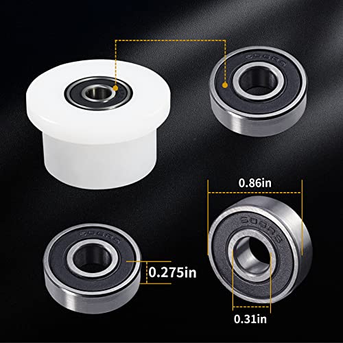 Vsttar Qty.4 Machined Wheels/Rollers Compatible Total Gym Replacement, Fits Models 1000,1100,1400,1500,1600,1700,1800,1900,Achiever,Force,Gold,Max,Platinum,Platinum Plus,Pro,Supra, Supreme,Ultima,Ultra,XLI - Image 5