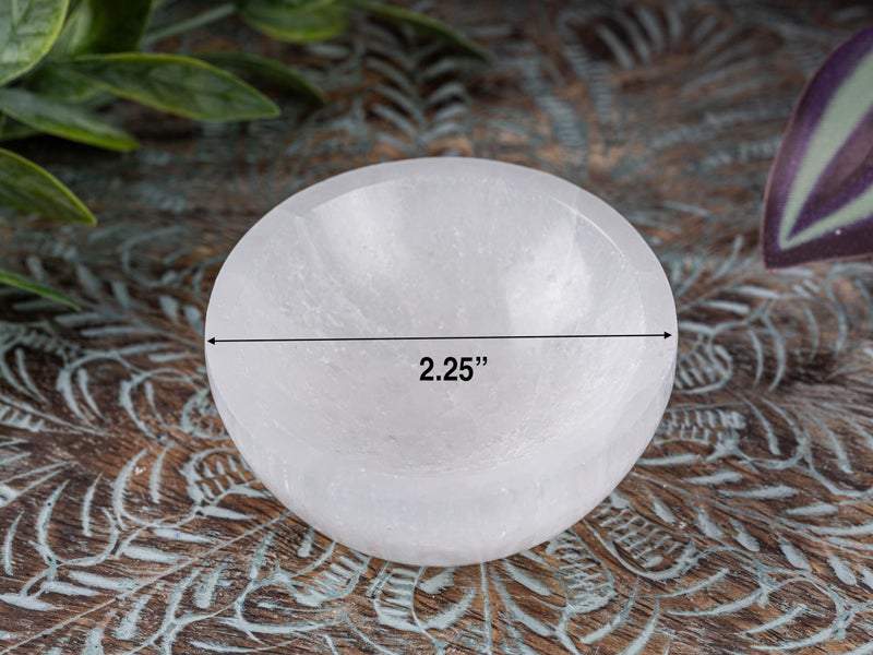 Wish Well Selenite Bowl for Charging Crystals 2.25" Mini Bowl Ideal for Cleansing & Healing Stones - Protection Crystals - Mined & Crafted in Morocco Spiritual Gift & Decor - Image 3