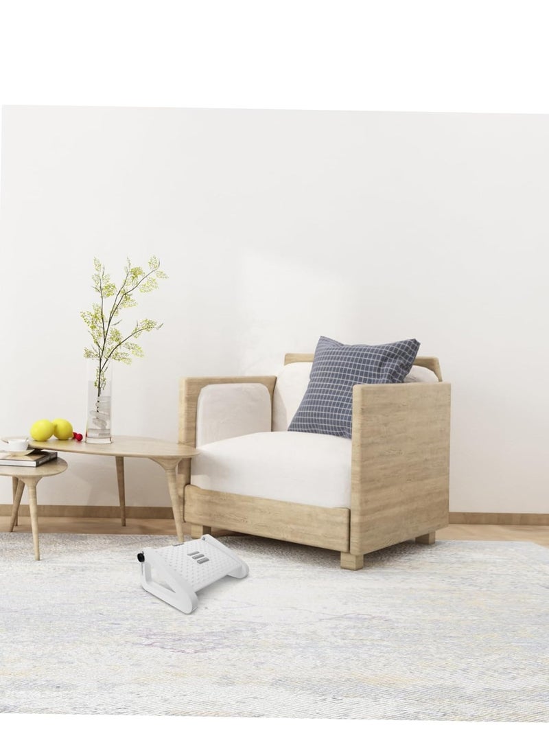 PENG GENERAL Foot Rest Under Desk at Work , Ergonomic 6-Height Adjustable footrest with Massage Rollers White - Image 4