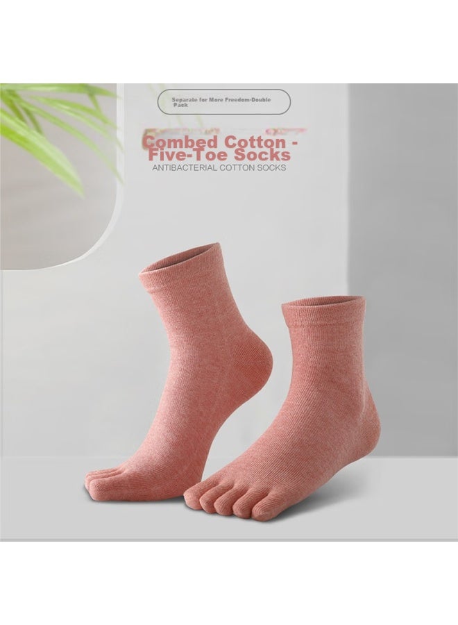 LANG SHA Langsha Five-toe Socks For Women, Spring And Summer Mid-calf Cotton Socks, Sweat-absorbing, Breathable, Toe-separated, Sports Casual Fashion Long Socks - Image 2