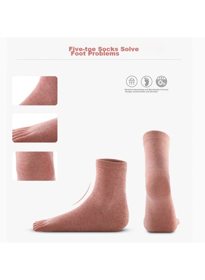 LANG SHA Langsha Five-toe Socks For Women, Spring And Summer Mid-calf Cotton Socks, Sweat-absorbing, Breathable, Toe-separated, Sports Casual Fashion Long Socks - Image 3