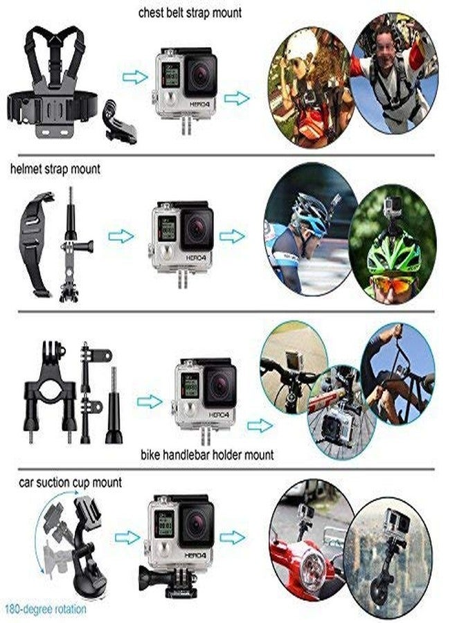 ADOFYS 42 in 1 Action Camera Accessories Kit Compatible for GoPro, Sony Action Cam, Nikon, Garmin, Ricoh Action Cam, SJCAM, iPhone and Android | Epic Photo Shooting - Image 4