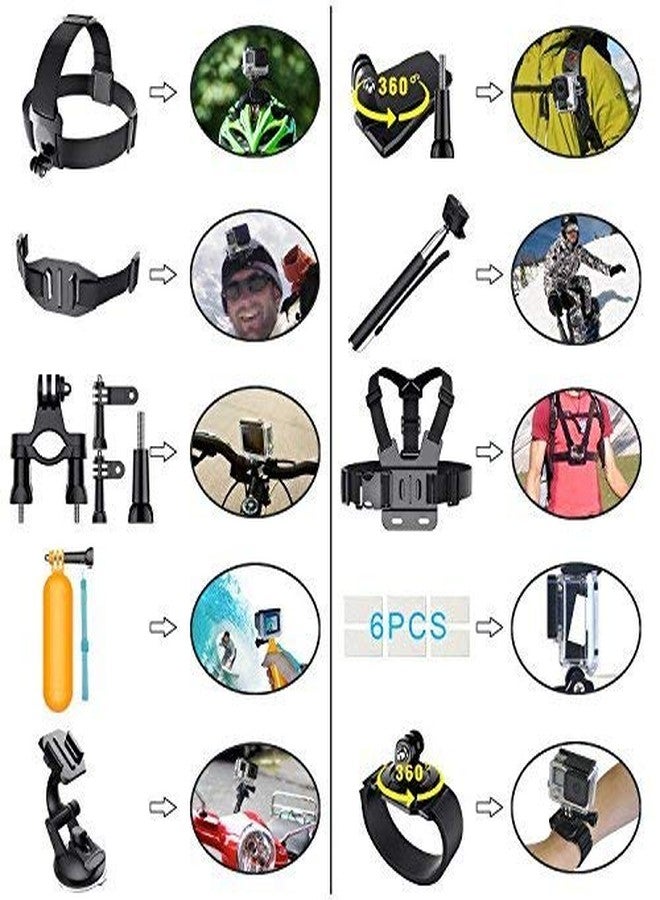 ADOFYS 42 in 1 Action Camera Accessories Kit Compatible for GoPro, Sony Action Cam, Nikon, Garmin, Ricoh Action Cam, SJCAM, iPhone and Android | Epic Photo Shooting - Image 5