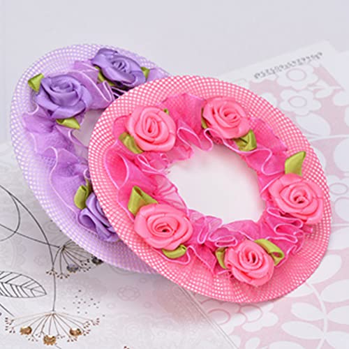 IRIIRIO 5pcs Colored Hair Nets Hair Snood Flower Edge Elastic Band Bun Cover for Ballet Dancer Skating Gymnastics Performance Dancers Hair Accessories - Image 4