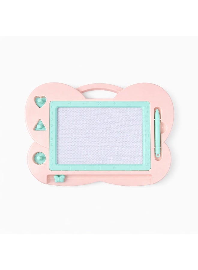 Donia Drawing Board Doodle Board Writing Painting And Learning Board With 3 Magnet Shapes For Kids Light Pink color - Image 1